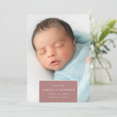 Au carré | Faire-part de naissance photo verticale (Debout devant)