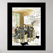 Au Chat Noir ~ Bij de zwarte kat ~ Pierre Vidal Poster (Voorkant)
