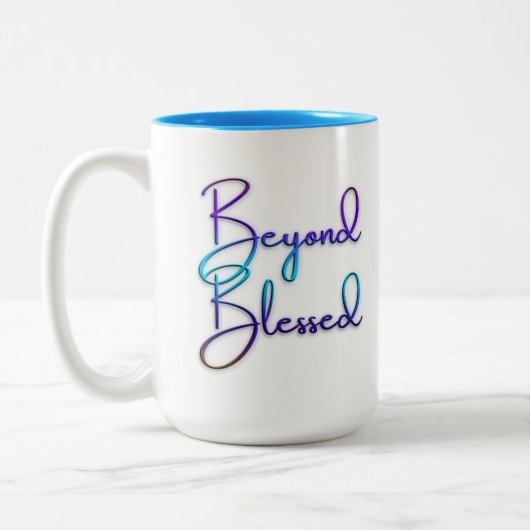 Au-delà Bienheureux 11 oz et 15 oz Mug (Gauche)