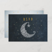 Au-dessus de la carte RSVP mariage Lune II (Devant / Derrière)