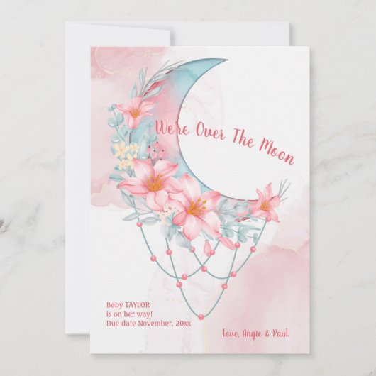 Au-dessus de la Faire-part de grossesse florale de (Devant)