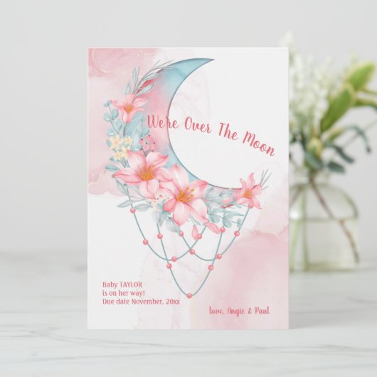 Au-dessus de la Faire-part de grossesse florale de (Debout devant)