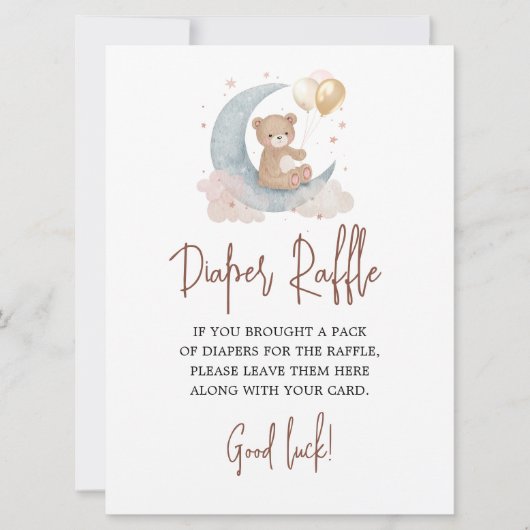 Au-dessus de la lune Diaper Raffle Carte de jeu Te (Devant)