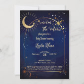 Au-dessus de la lune étoile Baby shower invitation (Devant)