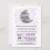 Au-Dessus De La Lune | Invitation au Baby shower n (Devant)
