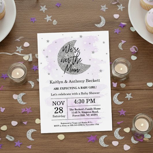 Au-Dessus De La Lune | Invitation au Baby shower n