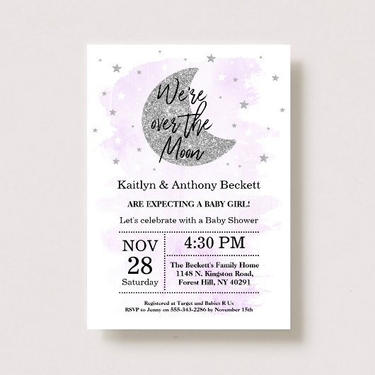Au-Dessus De La Lune | Invitation au Baby shower n