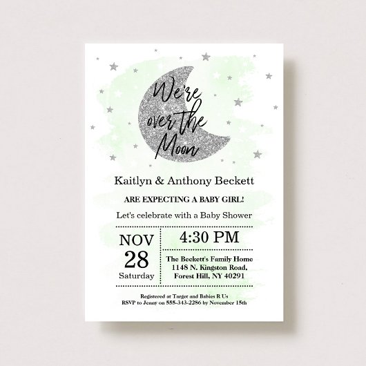 Au-Dessus De La Lune | Invitation au Baby shower n