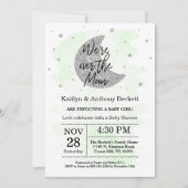 Au-Dessus De La Lune | Invitation au Baby shower n (Devant)