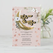 Au-dessus de la lune | Invitation Baby shower Star (Debout devant)