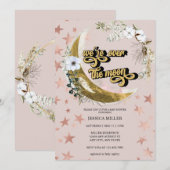 Au-dessus de la lune | Invitation Baby shower Star (Devant / Derrière)