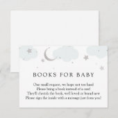 Au-dessus de la lune Livres bleu argent pour carte (Devant / Derrière)