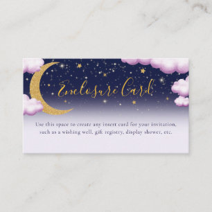 Au-dessus de la Lune Rose Girl Baby shower carte d