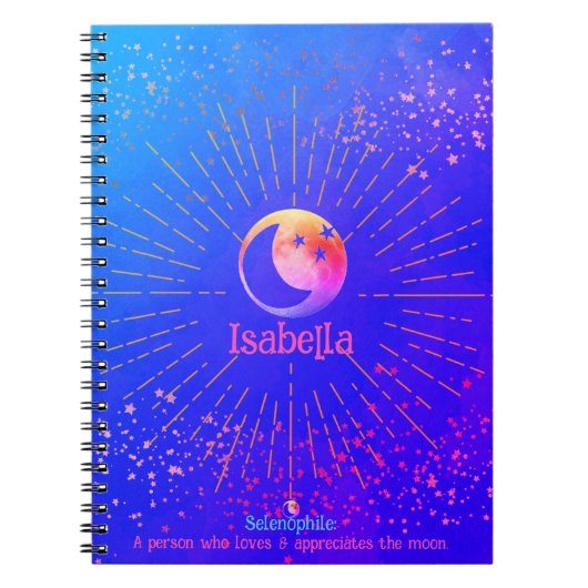 Au-dessus de la lune Stars Galaxy Monogram Carnet  (Devant)