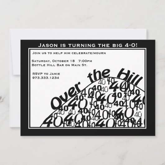 Au-dessus de la quarantième invitation de fête (Devant)