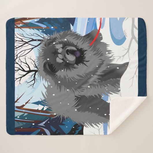 AU-DESSUS DE LA RIVIÈRE couverture Sherpa Chow Bla (Devant (Horizontal))