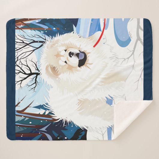 AU-DESSUS DE LA RIVIÈRE Crème Chow couverture Sher (Devant (Horizontal))