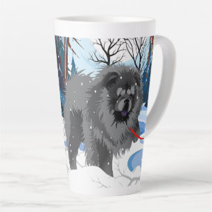 AU-DESSUS DE LA RIVIÈRE Mug à café noir avec text