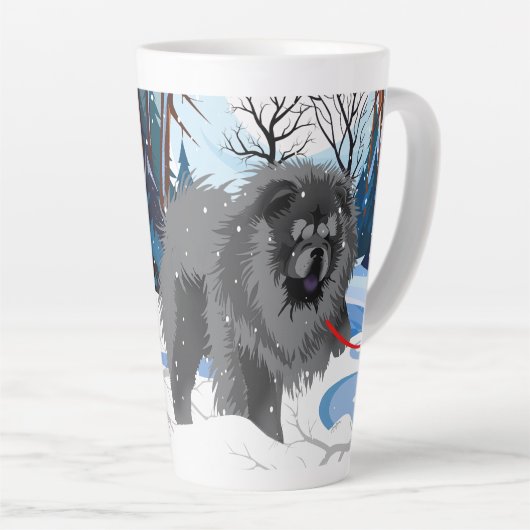 AU-DESSUS DE LA RIVIÈRE  Mug à café noir avec text (Angle droit)