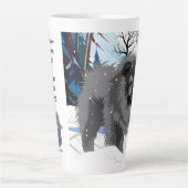 AU-DESSUS DE LA RIVIÈRE  Mug à café noir avec text (Devant)