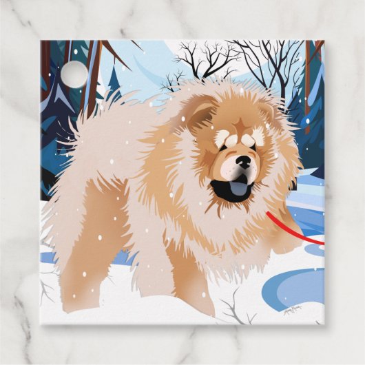 AU-DESSUS DE LA RIVIÈRE Red Chow étiquettes cadeau (Devant)