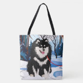 AU-DESSUS DE LA RIVIÈRE Sac fourre-tout Lapphund f (Devant)