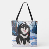 AU-DESSUS DE LA RIVIÈRE Sac fourre-tout Lapphund f (Dos)