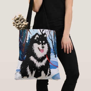 AU-DESSUS DE LA RIVIÈRE Sac fourre-tout Lapphund f