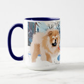 AU-DESSUS DE LA RIVIÈRE Tasse de Chow rouge (Gauche)