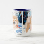 AU-DESSUS DE LA RIVIÈRE Tasse de Chow rouge (Centre)