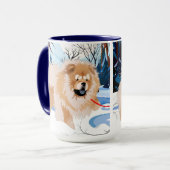 AU-DESSUS DE LA RIVIÈRE Tasse de Chow rouge (Devant gauche)