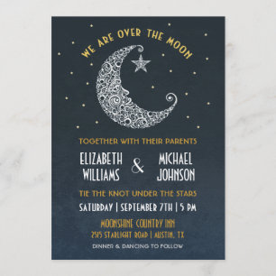 Au-dessus du faire-part de mariage II de lune