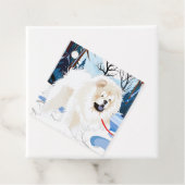 AU-DESSUS DU FLEUVE Cream Chow étiquettes cadeaux  (En situation)