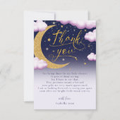 Au-dessus du Merci de Baby shower de fille lune (Devant)