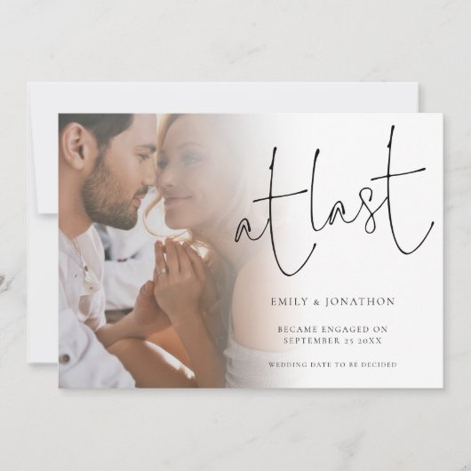 Au Faire-part de Fiançailles photo Dernier Script (Devant)