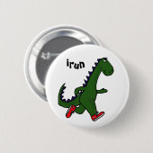 AU- Funny Jogging Dinosaur Button (Voorkant /achterkant)