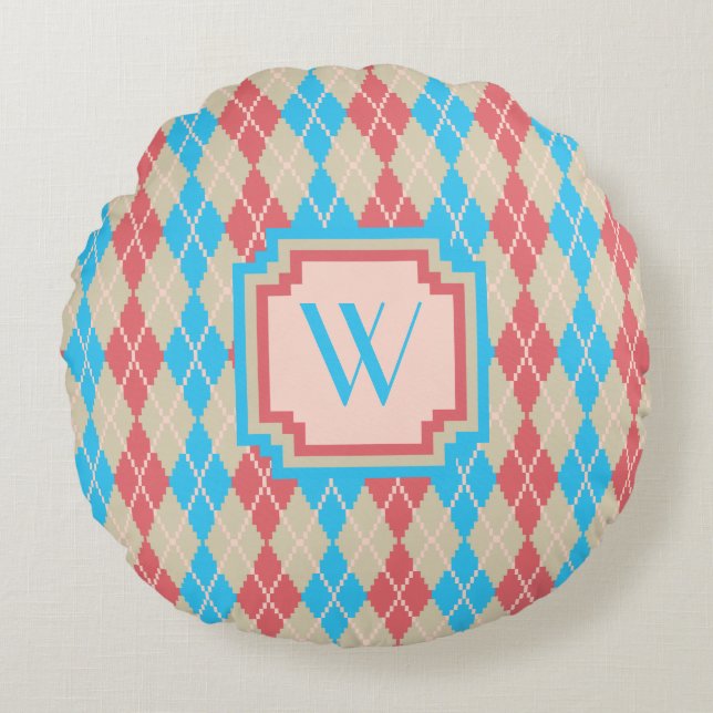 Au Jacquard de plage Coussin ronde (Devant)