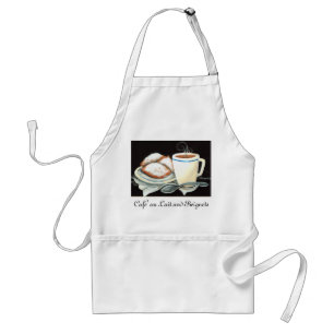 Au Lait de Cafe et tablier de Beignets