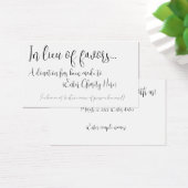 Au lieu de faveurs carte de don pour mariage (Bureau)