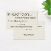 Au lieu de faveurs carte de don pour mariage (Bureau)