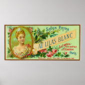 Au Lilas Blanc Soap LabelParis, Frankrijk Poster (Voorkant)