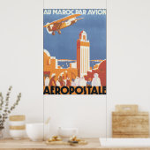 Au Maroc Par Avion Aeropostale,  Poster (Keuken)