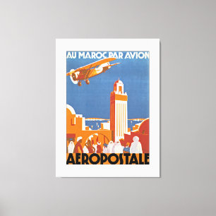Au Maroc Par Avion - XL Canvas Afdruk