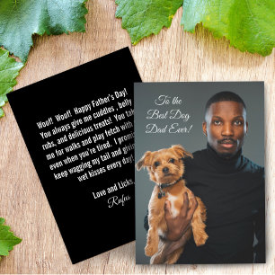 Au meilleur papa de chien jamais carte photo perso