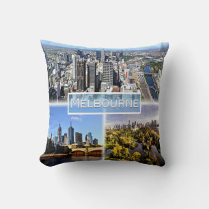 AU Melbourne - Downtown en de rivier Yarra - Skyli Kussen