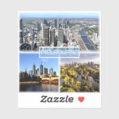 AU Melbourne - Downtown en de rivier Yarra - Skyli Sticker (Vel)