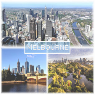 AU Melbourne - Downtown en de rivier Yarra - Skyli Sticker