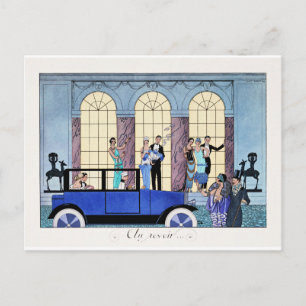 Au Revoir, 1920 Art Deco-illustratie Briefkaart