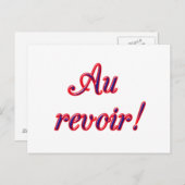 Au revoir carte (Devant / Derrière)