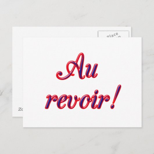 Au revoir carte (Devant / Derrière)